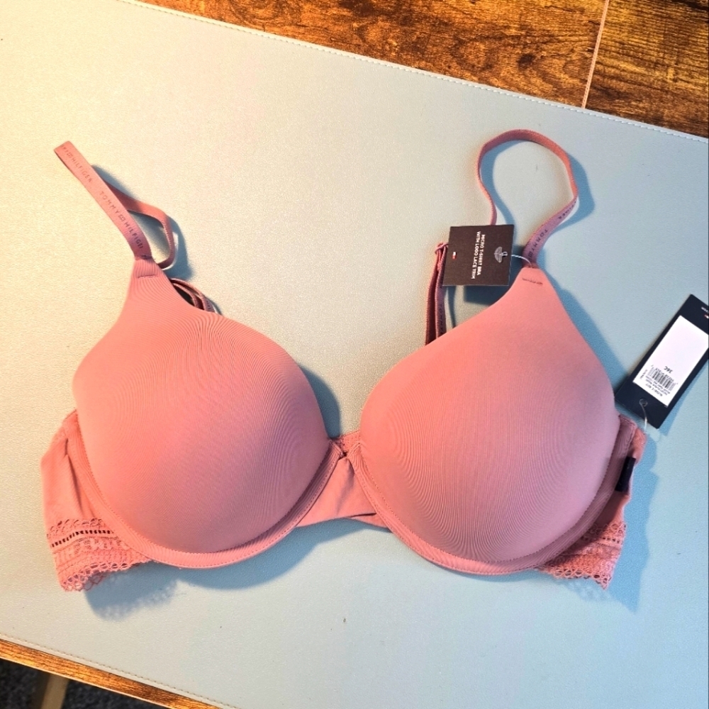 NWT Tommy Hilfiger Micro Tshirt Bra With Lace Trip Size 36C